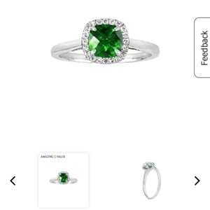 New - Sterling Silver Emerald Ring